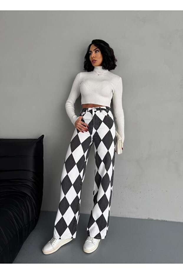 بنطلون بالازو منقوش - 6