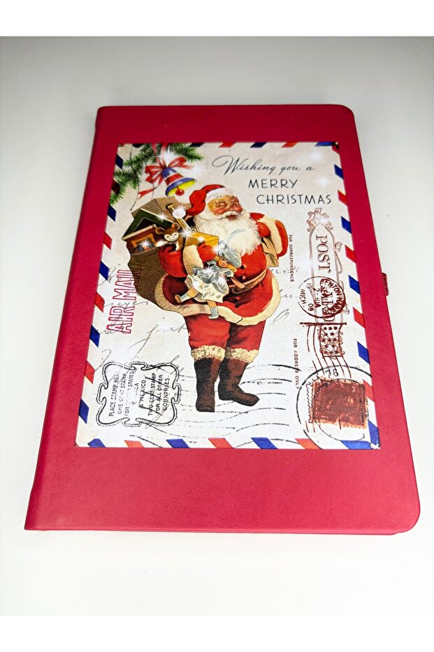 Notebook Lined Red New Year Concept New Year Leather Covered Notebook