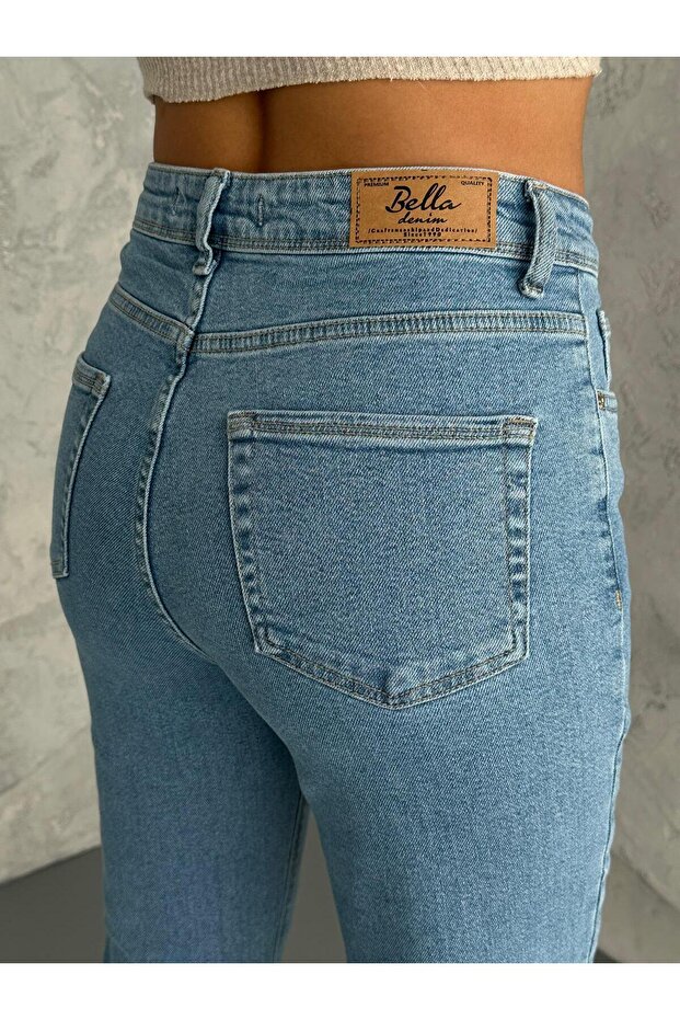 Ice Blue ZEO Basic Lycra Mom Jeans - 3