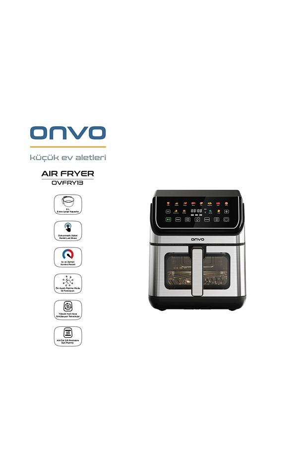 OVFRY13 8L Alt-Üst Çift Rezistanslı Seramik Kaplama Desenli AirFryer - 8