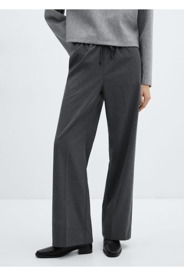 Elastik belli wideleg pantolon - 1