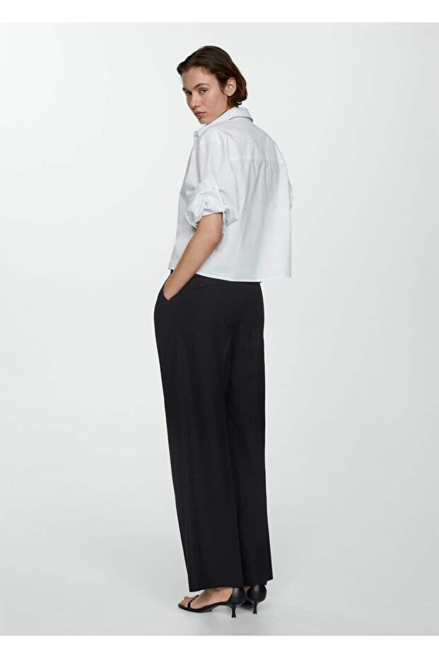 %100 pamuklu çizgili gömlek - 4