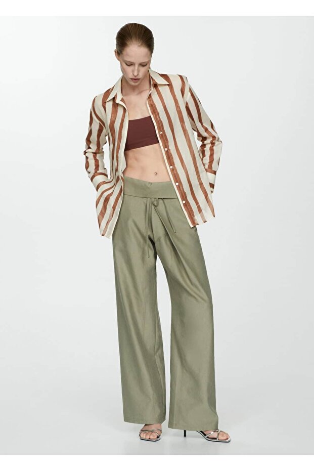 %100 pamuklu çizgili gömlek - 2