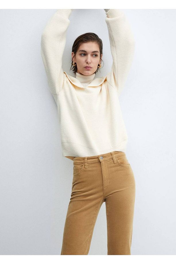 Flare Fitilli Kadife Crop Pantolon - 7