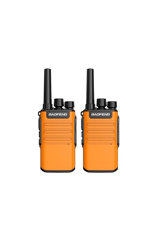 2 adet pmr TURUNCU Baofeng v8 typec şarjlı inşaat şantiye av gezi tur vale Telsizi KULAKLIK HEDİYELİ - 1