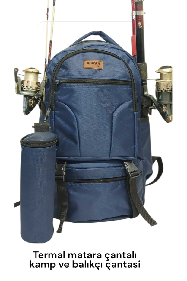 Rowan Thermal Thermos Bag Navy Blue Camping and Fishing Backpack Is 56*34*27 cm