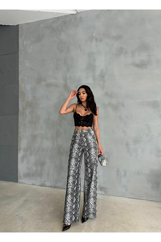 Snake Pattern Zeo Basic Bagy Pants - 7