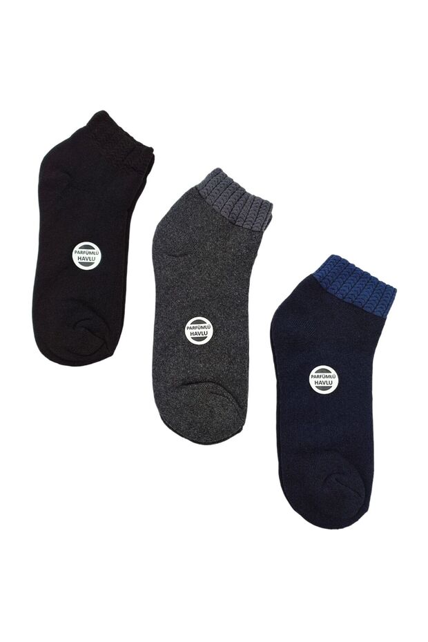 Women's Winter Colorful Half Towel Booties Socks 3 Pair Set