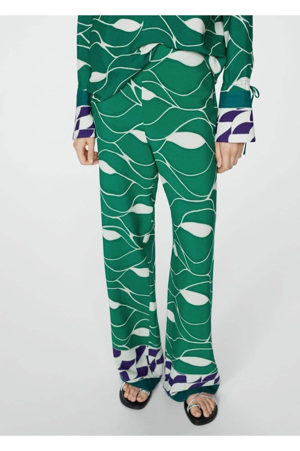 Gemusterte Hose mit geradem Schnitt - 1