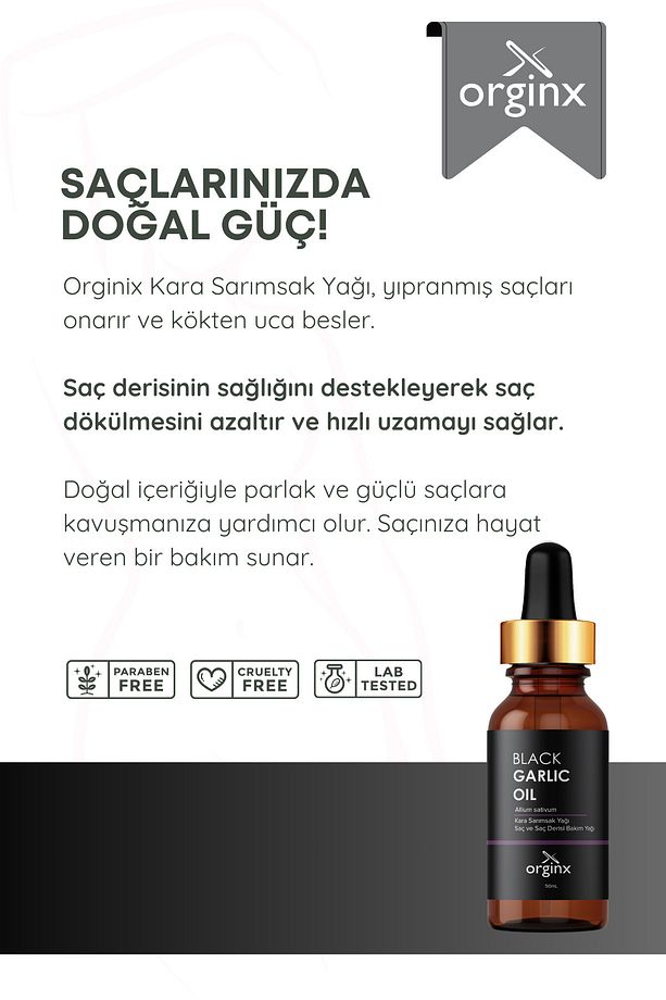 Hızlı Saç Uzatan, Aşırı Yıpranmış Ve Dökülen Saçlara Özel Kara Sarımsak Yağı 50 ml - 2
