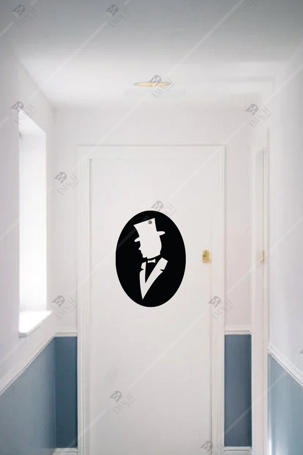 Wc Yönlendirme Yazısı Ahşap Kapı Süsü Dekoratif 25x20 - 6