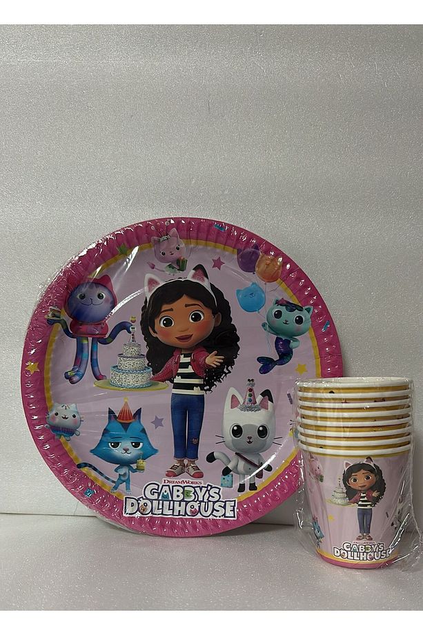 Gabby's Dollhouse  8'li Kağıt Tabak Bardak Seti - 1