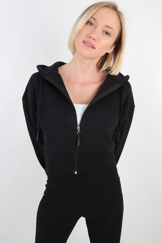 Kapüşonlu Crop Hırka (B21-36300) - 2