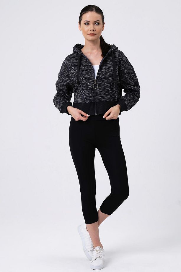 Kapüşonlu Crop Hırka (B21-36300) - 2