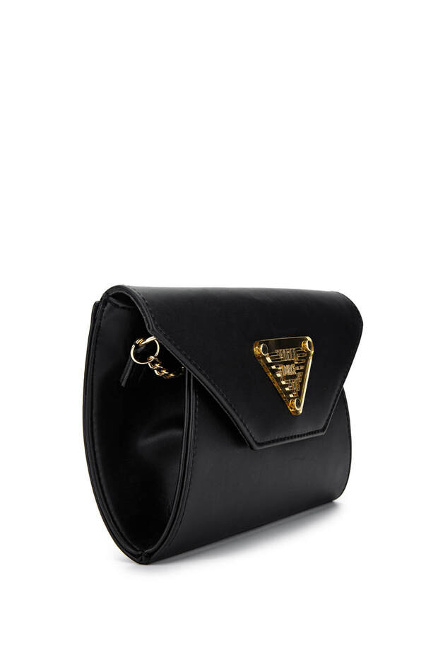 Kadın Vegan Siyah Postacı Çanta - 3