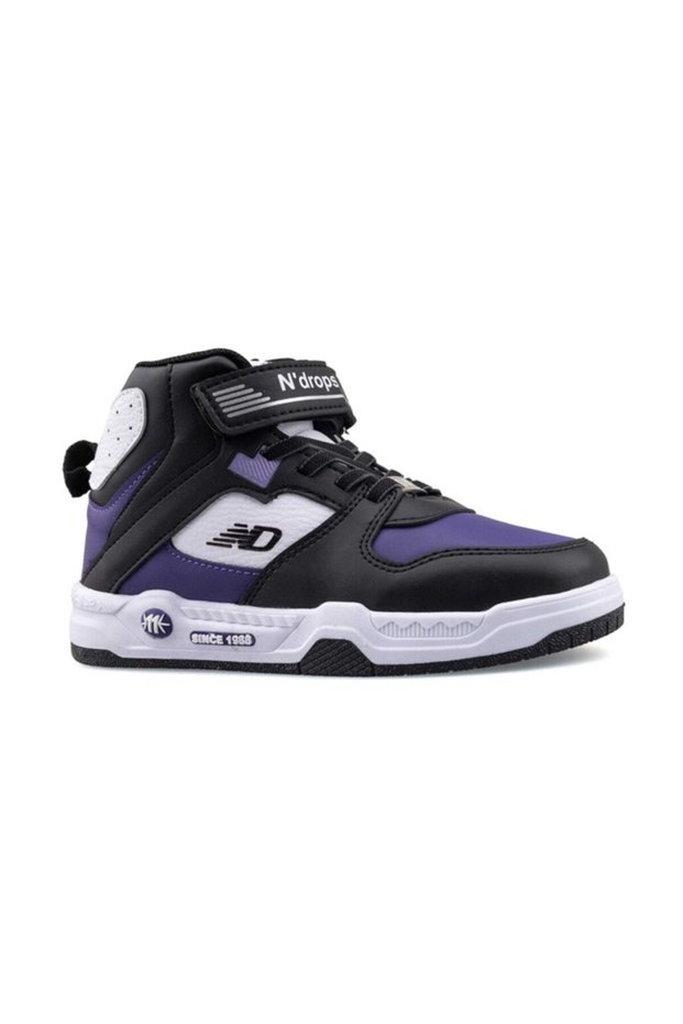 021-24 Girl's Black Purple Leather Sports Boots - Velcro