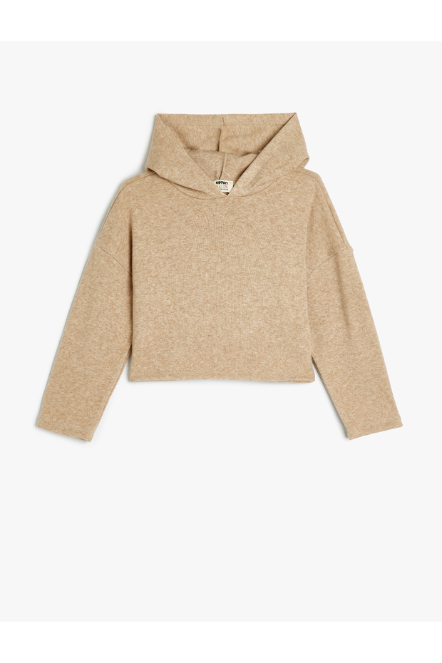 Viscose Blend Hooded Long Sleeve Sweatshirt