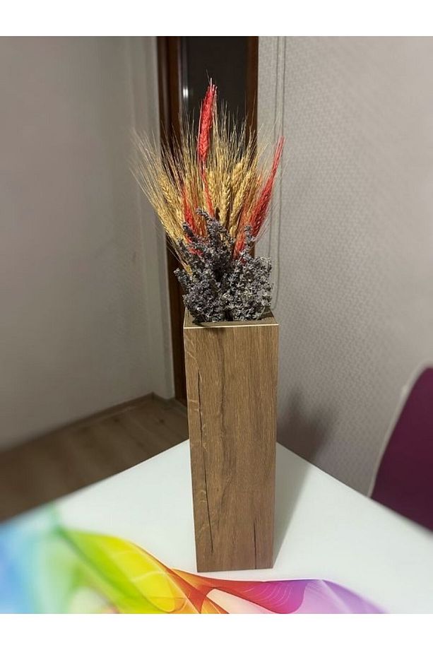 Mdf Uzun Vazo Ahşap Düğün Ve Ev Dekorasyonu 70 cm - 1
