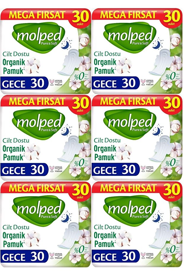فوط صحية بيور آند سوفت نايت 180 (6PK*30) قطعة ميجا باك