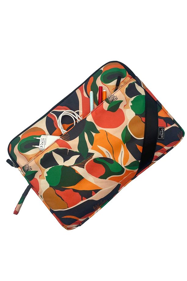 13-13.3-14'' Inç Soyut Turuncu Desen Suya Dayanıklı /laptop/macbook/notebook/kılıf/çanta - 3