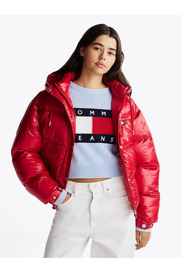 TJW SHINY HOOD BADGE PUFFER EXT - 1