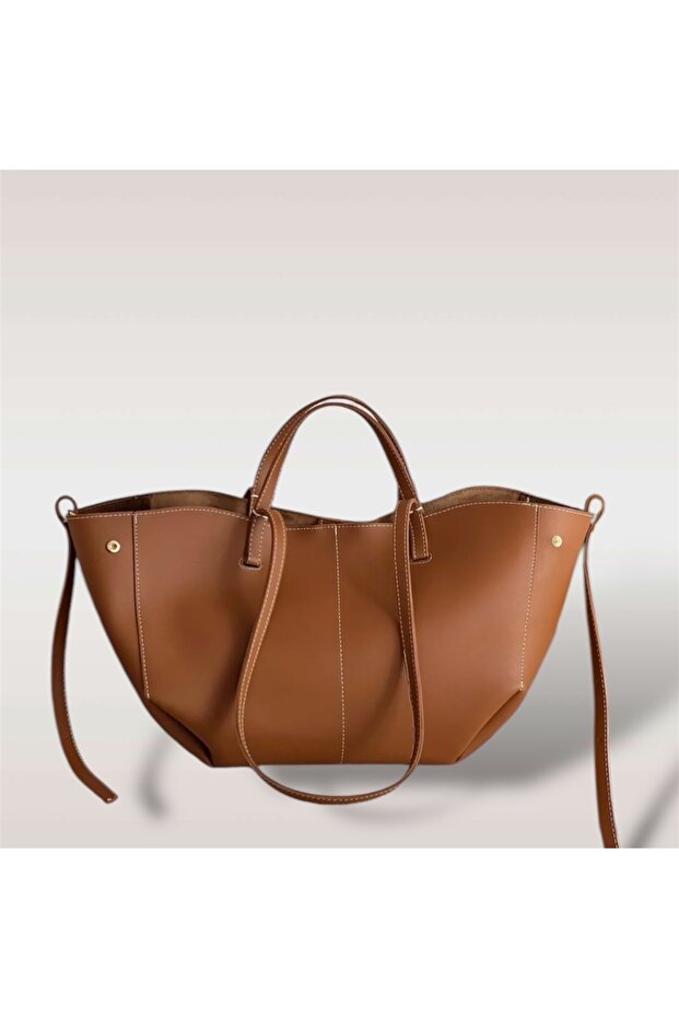 Polen Model White Stitched Trendy Women's Hand Shoulder Bag with Useful Puppy