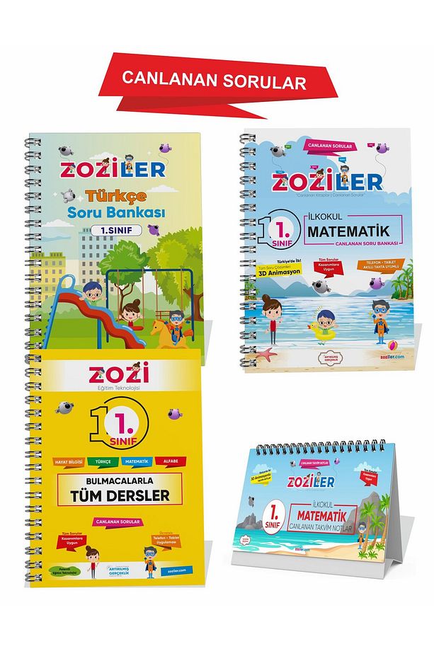 1.SINIF KIRMIZI SET (Türkçe S. Bankası-Matematik S. Bankası-Tüm Dersler Bulmaca-Mat Takvim Notlar) - 1