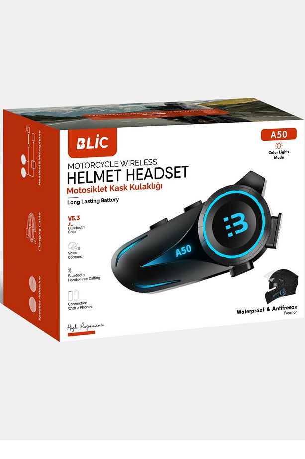 Motosiklet Kask Kulaklık Intercom Işıklı Bluetooth V5.3 2800mAH Pil Motorsiklet Interkom - 2
