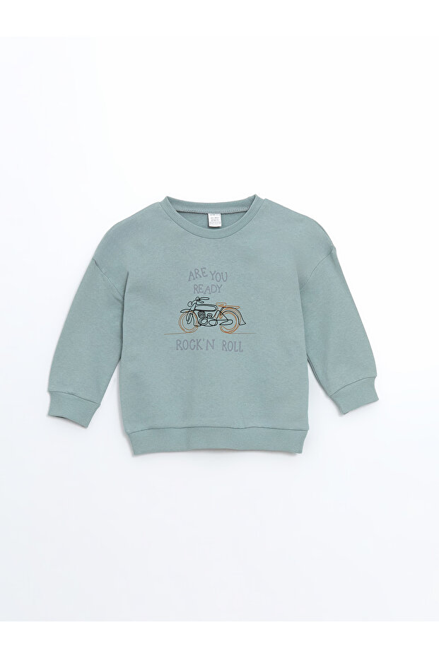 Crew Neck Printed Baby Boy Sweatshirt