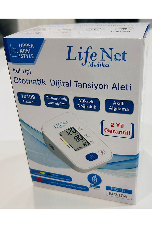Tansiyon Aleti Üst Koldan Dijital Tansiyon Ölçer, Nabız Ölçer, Usb Girişli BP310A - 7