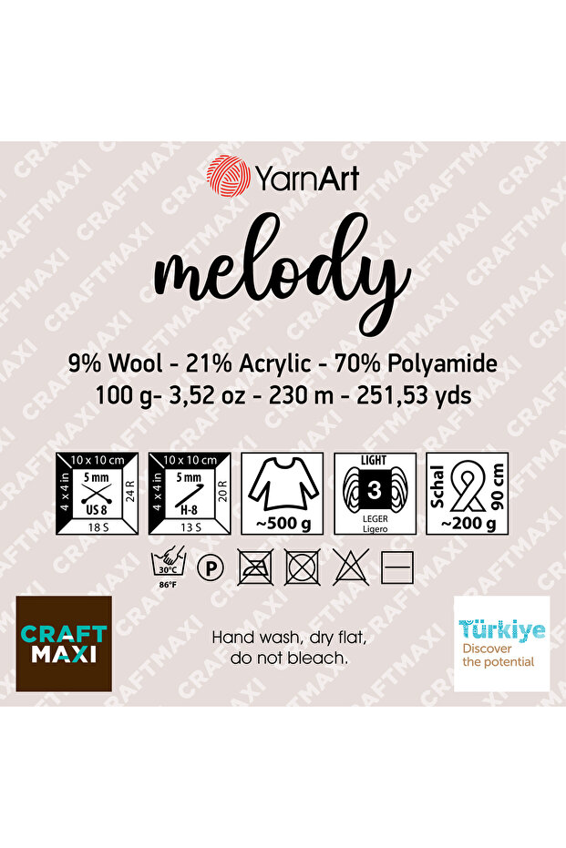 Melody - Bright Gray Braid, Light String - 881 - 2