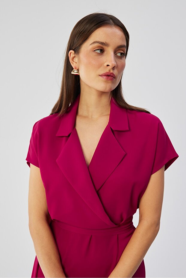 Rochie midi cu guler - 3
