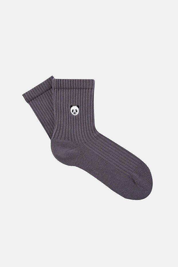 جوارب منشفة بنقشة الباندا الرمادية - 1