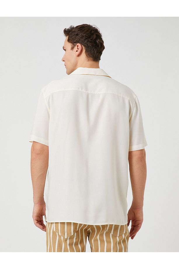Basic Gömlek Kısa Kollu Devrik Yaka Ecovero® Viscose - 4