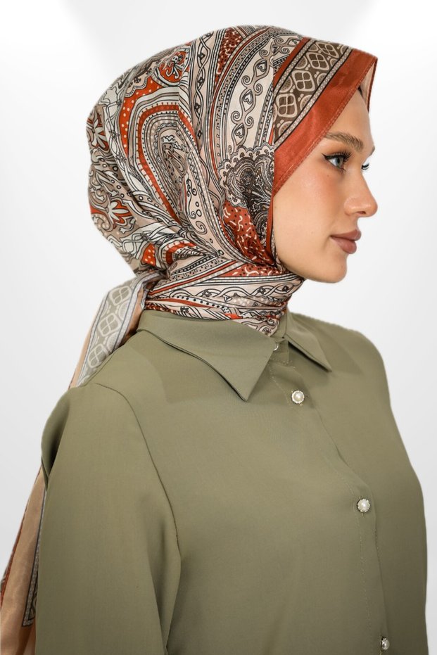 Imported Voile Silk Retro Pattern Shawl - New Collections - Ottomaria Series - Tile