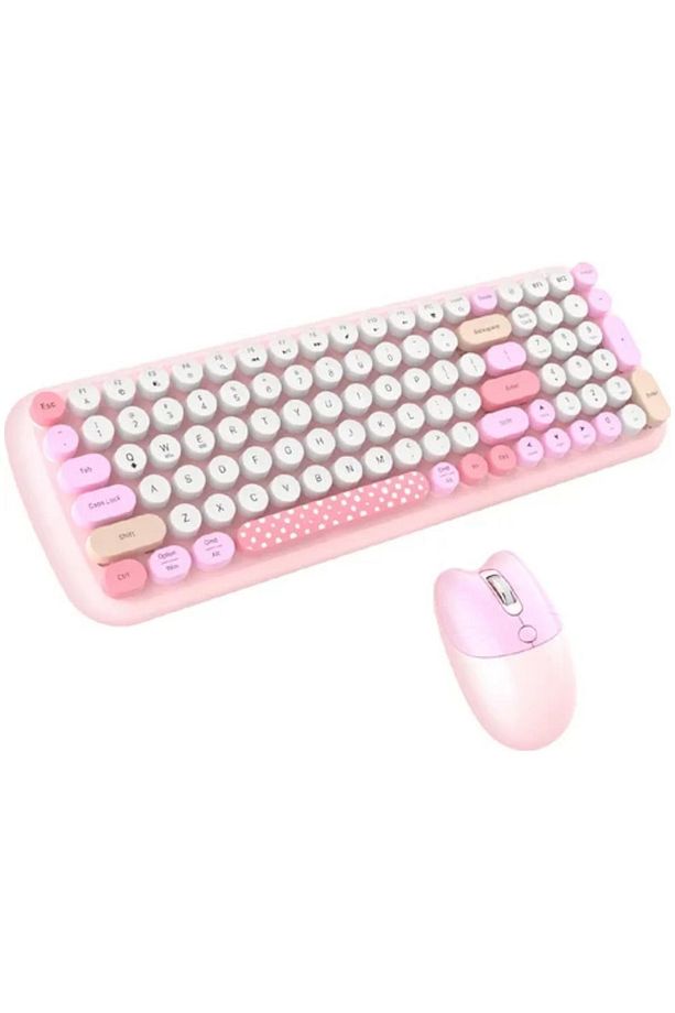 Klavye Ve Mouse Set 104 Tuşlu Retro Ve Şık Daktilo Renkli Tuş Tarzı Türkçe Q Klayve - 1