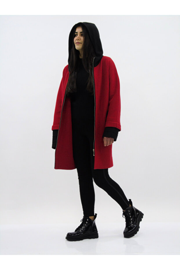 Kapüşonlu Fermuarlı Ceket - 2