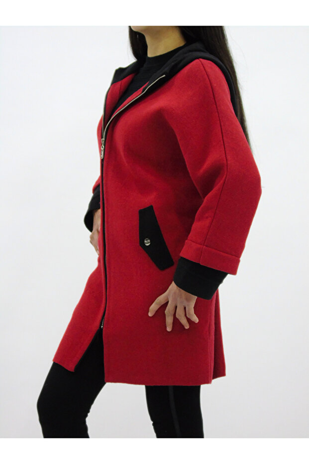 Kapüşonlu Fermuarlı Ceket - 3