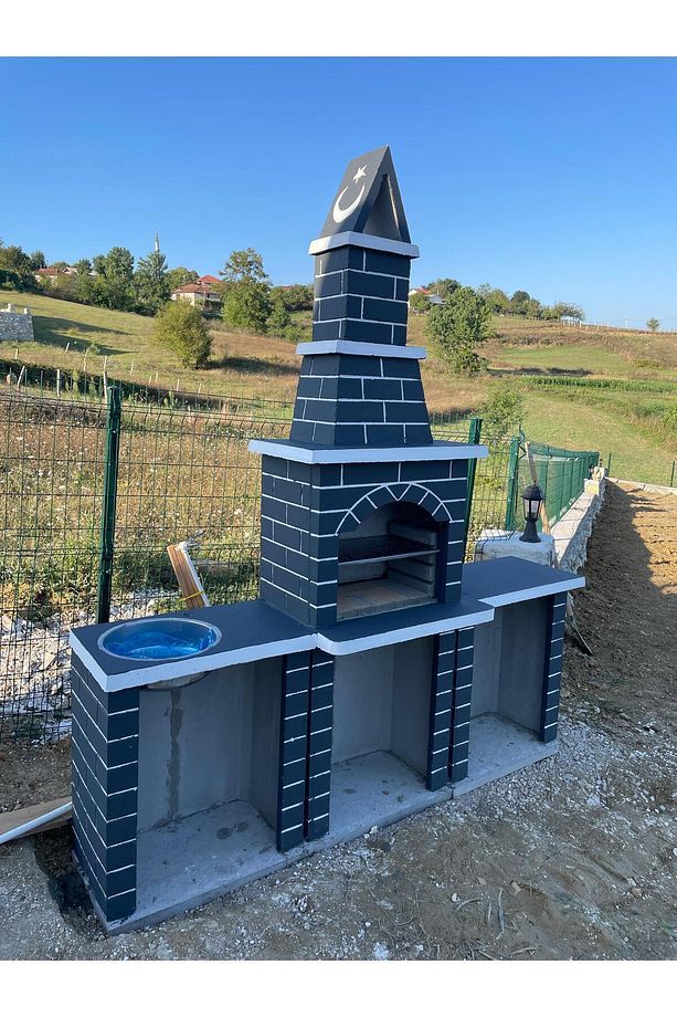 LAVABOLU VE UZUN TEZGAHLI BETON BARBEKÜ - 3