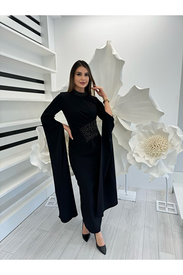 3138 TAŞ İŞLEMELİ KALEM ELBİSE - 1