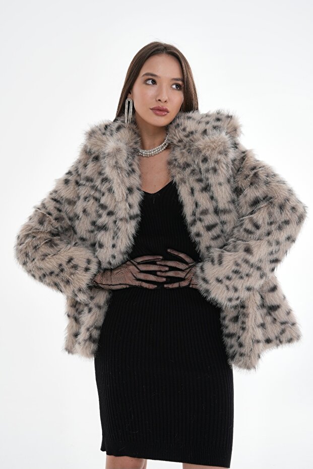 Desenli leopar ceket - 1