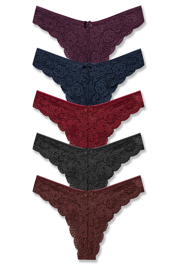 5'li Dantelli Slip Külot - 1