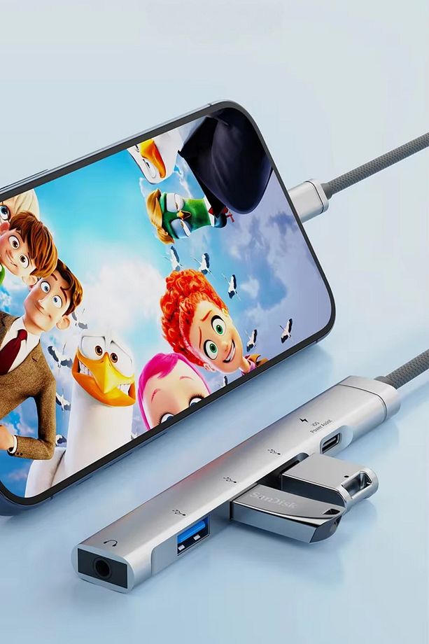 Type-c + Usb Çevirici 5in2 Hub 5 Port PD Typec/Usb/Aux Çoklayıcı Dönüştürücü - 7