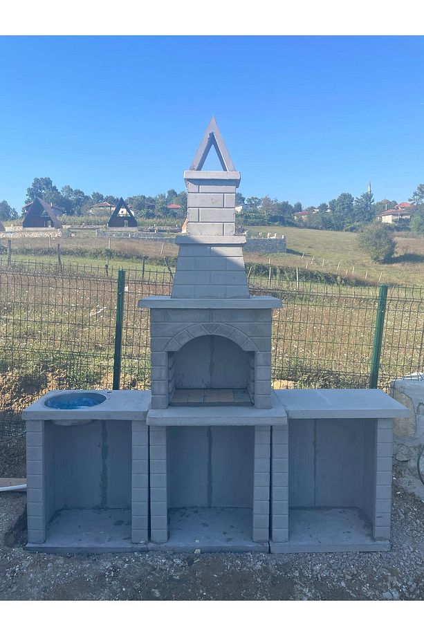 LAVABOLU VE UZUN TEZGAHLI BETON BARBEKÜ - 5
