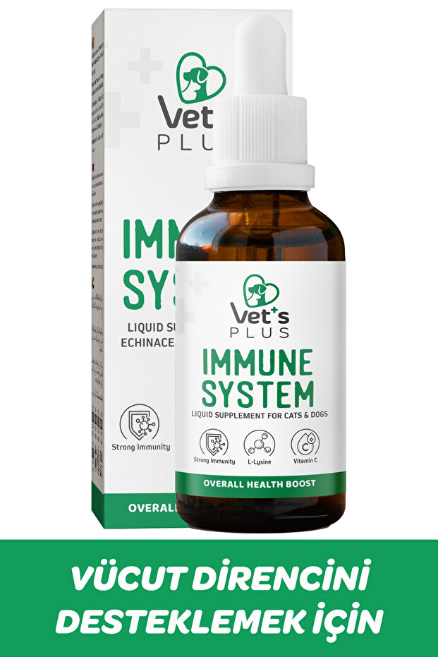 Vet's Plus Immune System Damla 50ml (Bağışıklık Güçlendirici, Kedi ve Köpekler için).
