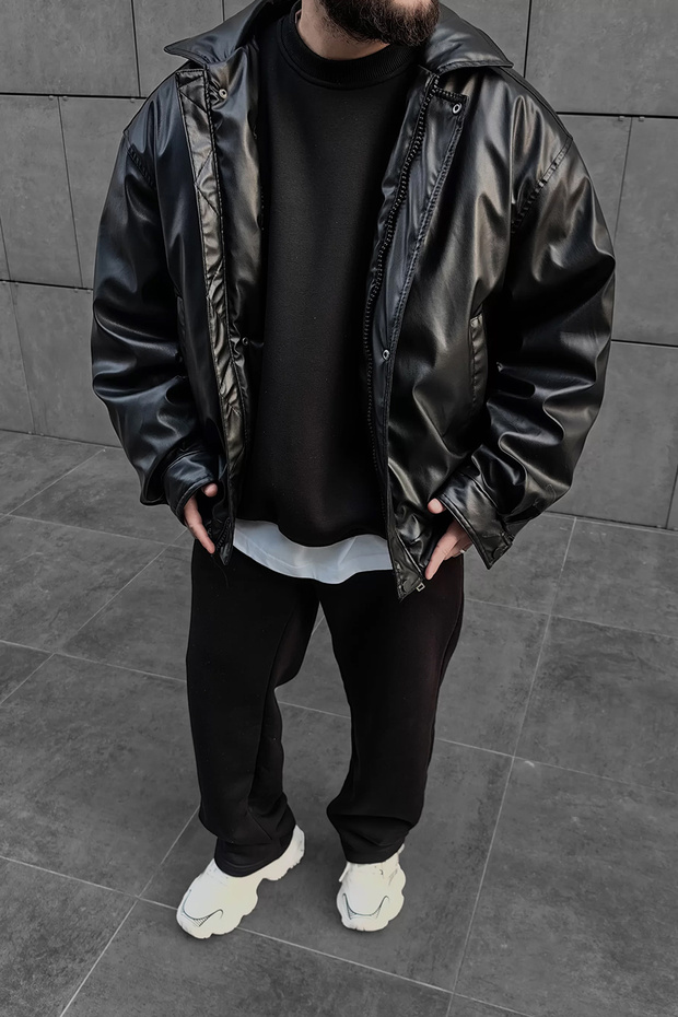 سترة معطف سميك للرجال من New Oversize Bomber - 1