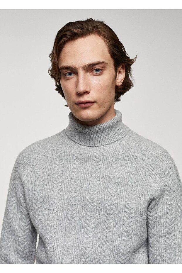 Kıvrık yaka, örgü kazak - 7