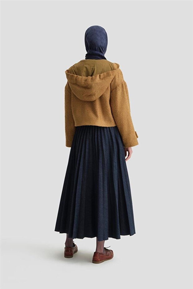 Tüvit Kumaşlı Mont 24k5702 Camel - 4