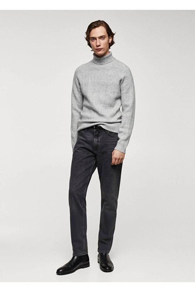 Kıvrık yaka, örgü kazak - 2