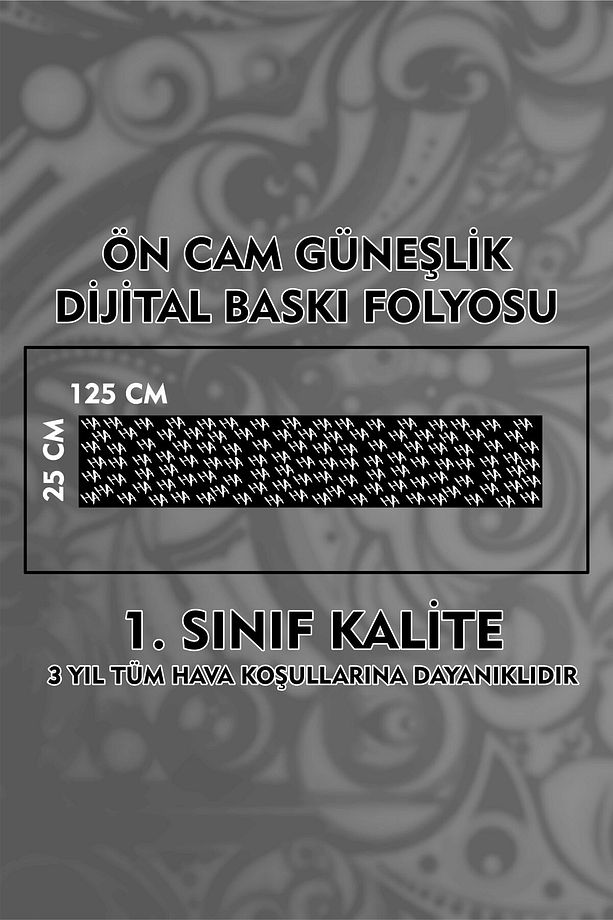 Joker HAHA Ön Cam Güneşlik Folyo / Dijital Baskı / Yapışkanlı Folyo / Araç Sticker / - 1